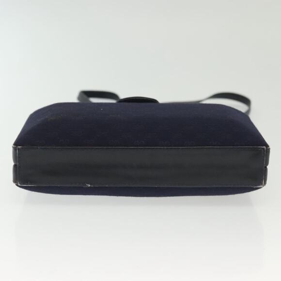 GUCCI Micro GG Canvas Shoulder Bag Vintage Navy Gold - Picture 9 of 16